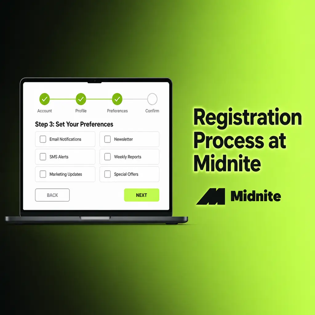 Registration Process at Midnite Step Detail
